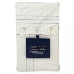 RALPH LAUREN Set of 2 KING ORGANIC Sateen 624TC Embroidered Pillowcases NEW $185